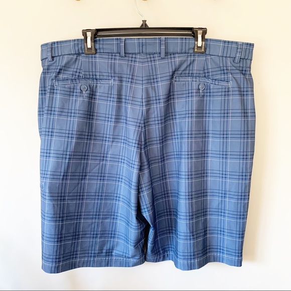 Pebble Beach Performance Blue Plaid Shorts | 42 - Picture 2 of 5